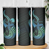 Personalised Hawaii Kure Atoll Skinny Tumbler Holaniku Coral Reef with Polynesian Tribal LT9 - Polynesian Pride
