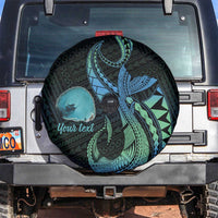 Personalised Hawaii Kure Atoll Spare Tire Cover Holaniku Coral Reef with Polynesian Tribal LT9 Blue - Polynesian Pride