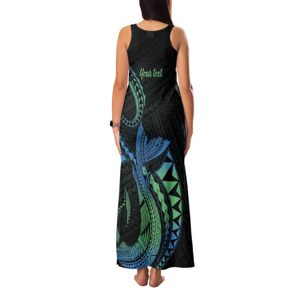 Personalised Hawaii Kure Atoll Tank Maxi Dress Holaniku Coral Reef with Polynesian Tribal LT9 - Polynesian Pride