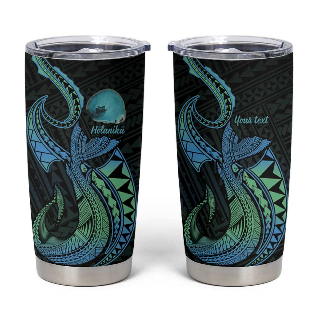 Personalised Hawaii Kure Atoll Tumbler Cup Holaniku Coral Reef with Polynesian Tribal LT9 Blue - Polynesian Pride