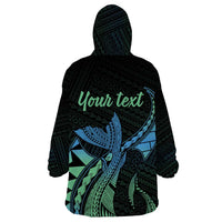 Personalised Hawaii Kure Atoll Wearable Blanket Hoodie Holaniku Coral Reef with Polynesian Tribal LT9 - Polynesian Pride