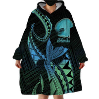 Personalised Hawaii Kure Atoll Wearable Blanket Hoodie Holaniku Coral Reef with Polynesian Tribal LT9 - Polynesian Pride