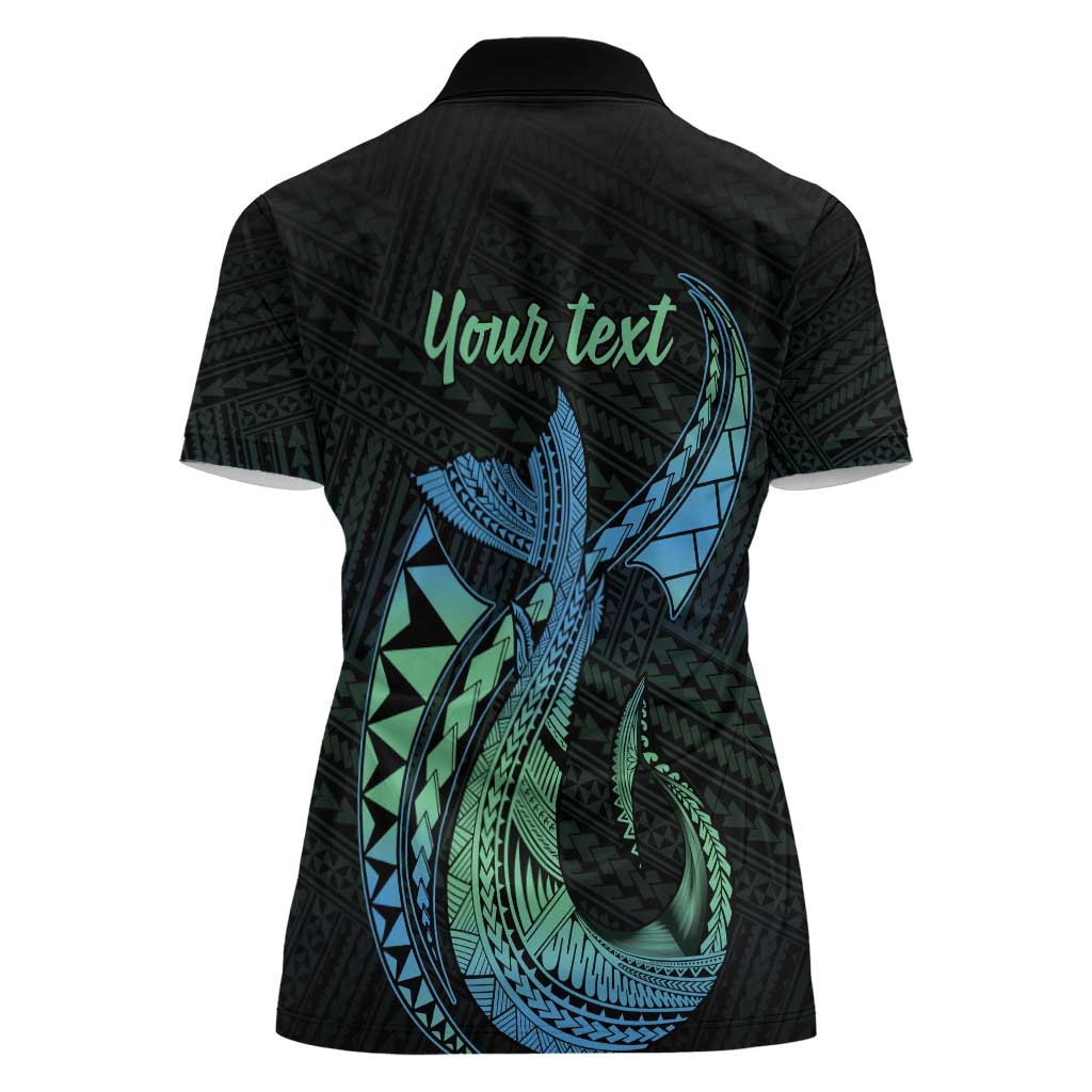 Personalised Hawaii Kure Atoll Women Polo Shirt Holaniku Coral Reef with Polynesian Tribal