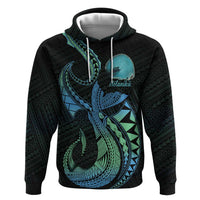 Personalised Hawaii Kure Atoll Zip Hoodie Holaniku Coral Reef with Polynesian Tribal LT9 Pullover Hoodie Blue - Polynesian Pride