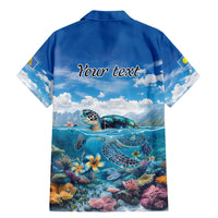 Personalised Palau Kayangel Atoll Family Matching Mermaid Dress and Hawaiian Shirt Turtle With Coral Reef Under Water LT9 - Polynesian Pride