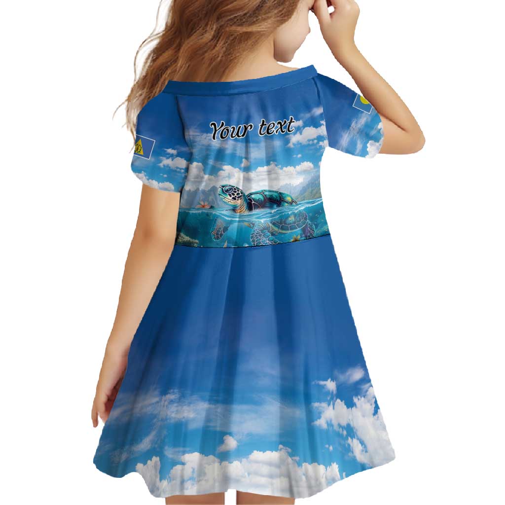 Personalised Palau Kayangel Atoll Family Matching Summer Maxi Dress and Hawaiian Shirt Turtle With Coral Reef Under Water LT9 - Polynesian Pride