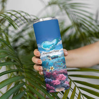 Personalised Palau Kayangel Atoll Skinny Tumbler Turtle With Coral Reef Under Water LT9 - Polynesian Pride