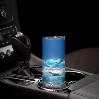 Personalised Palau Kayangel Atoll Skinny Tumbler Turtle With Coral Reef Under Water LT9 - Polynesian Pride