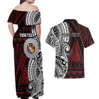 Personalised Tonga Constitution Day 1875 Couples Matching Off Shoulder Maxi Dress and Hawaiian Shirt Polynesian Tribal Tattoo LT9 - Polynesian Pride