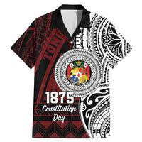 Personalised Tonga Constitution Day 1875 Family Matching Mermaid Dress and Hawaiian Shirt Polynesian Tribal Tattoo LT9 Dad's Shirt - Short Sleeve Red - Polynesian Pride
