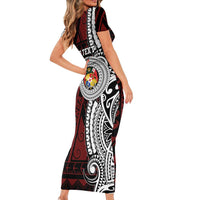 Personalised Tonga Constitution Day 1875 Family Matching Short Sleeve Bodycon Dress and Hawaiian Shirt Polynesian Tribal Tattoo LT9 - Polynesian Pride