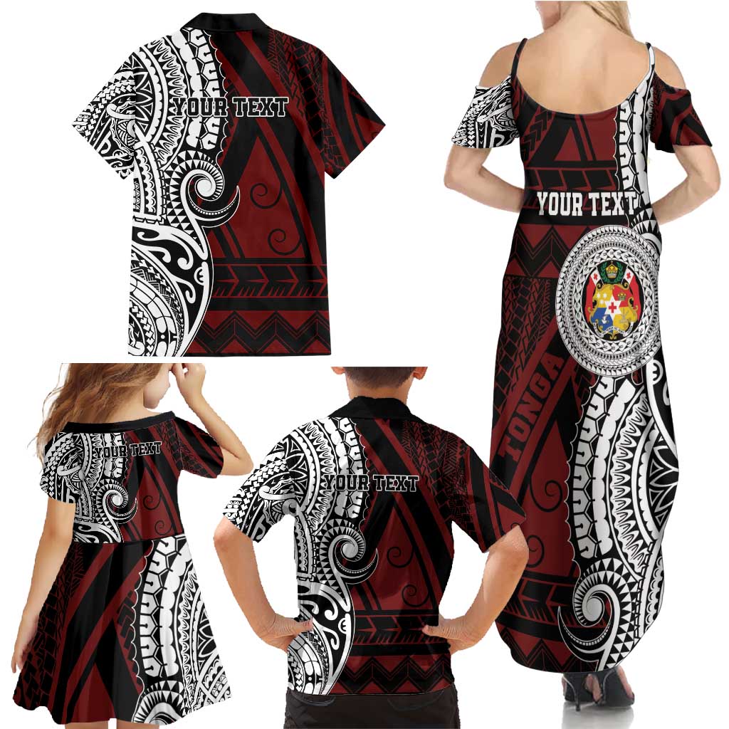 Personalised Tonga Constitution Day 1875 Family Matching Summer Maxi Dress and Hawaiian Shirt Polynesian Tribal Tattoo LT9 - Polynesian Pride