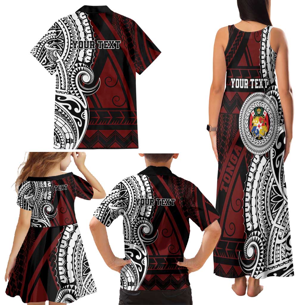 Personalised Tonga Constitution Day 1875 Family Matching Tank Maxi Dress and Hawaiian Shirt Polynesian Tribal Tattoo LT9 - Polynesian Pride
