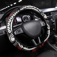 Tonga Constitution Day 1875 Steering Wheel Cover Polynesian Tribal Tattoo LT9 Universal Fit Red - Polynesian Pride