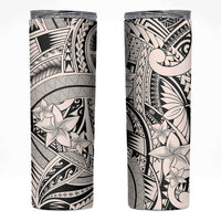 Beige Pacific Flowers Tribal Polynesian Spirit Skinny Tumbler LT9 Beige - Polynesian Pride