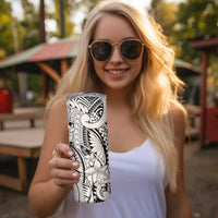Beige Pacific Flowers Tribal Polynesian Spirit Skinny Tumbler LT9 - Polynesian Pride