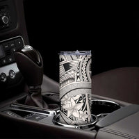 Beige Pacific Flowers Tribal Polynesian Spirit Skinny Tumbler LT9 - Polynesian Pride