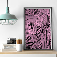 Polynesia Canvas Wall Art Tribal Polynesian Spirit With Pink Pacific Flowers LT9 - Polynesian Pride