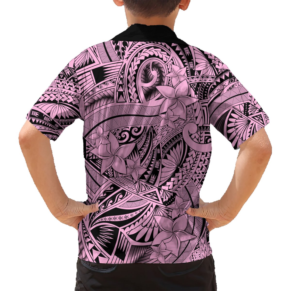 Polynesia Hawaiian Shirt Tribal Polynesian Spirit With Pink Pacific Flowers LT9 - Polynesian Pride