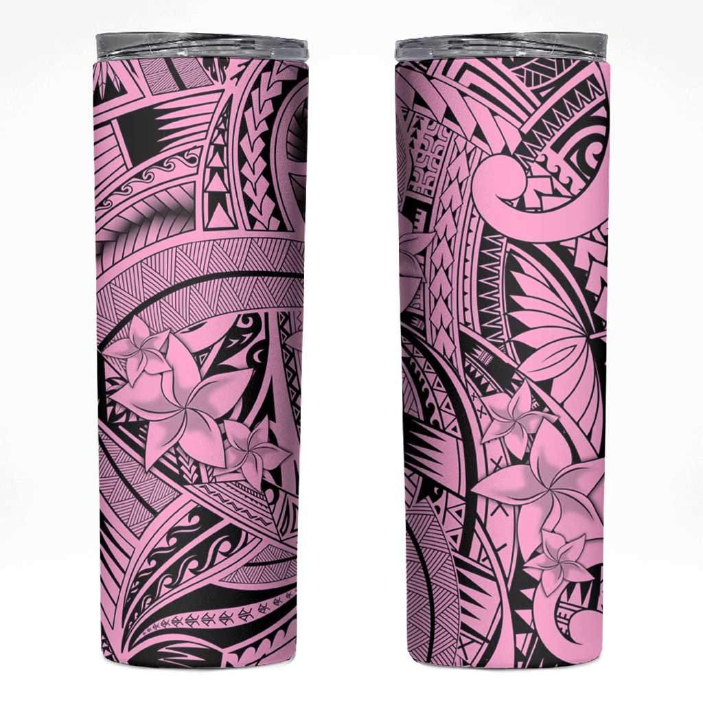 Pink Pacific Flowers Tribal Polynesian Spirit Skinny Tumbler LT9 Pink - Polynesian Pride