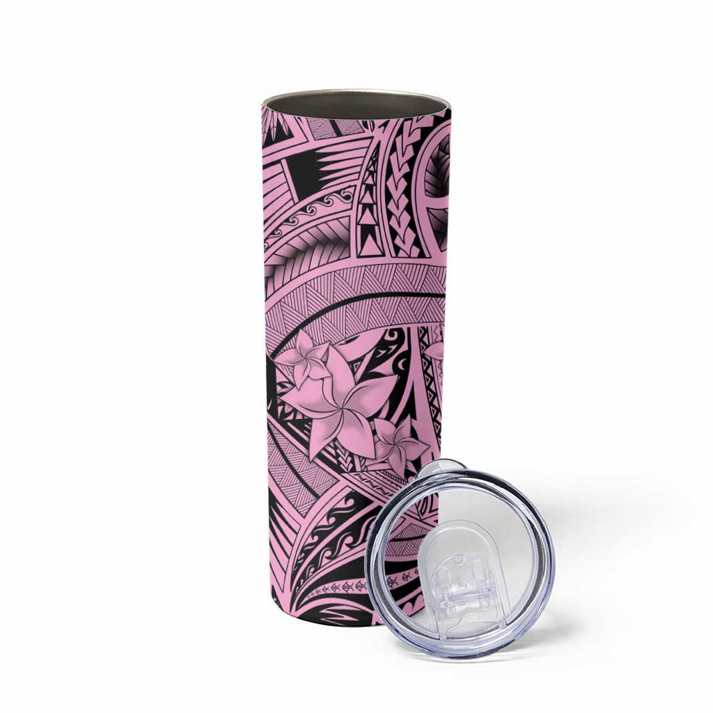 Pink Pacific Flowers Tribal Polynesian Spirit Skinny Tumbler LT9 - Polynesian Pride
