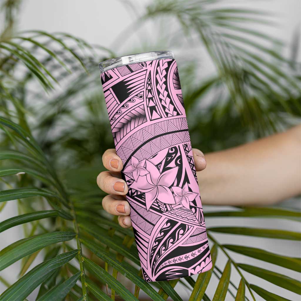 Pink Pacific Flowers Tribal Polynesian Spirit Skinny Tumbler LT9 - Polynesian Pride