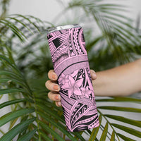Pink Pacific Flowers Tribal Polynesian Spirit Skinny Tumbler LT9 - Polynesian Pride