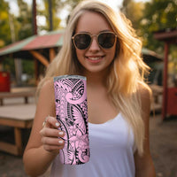 Pink Pacific Flowers Tribal Polynesian Spirit Skinny Tumbler LT9 - Polynesian Pride