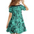 Polynesia Kid Short Sleeve Dress Tribal Polynesian Spirit With Teal Pacific Flowers LT9 - Polynesian Pride
