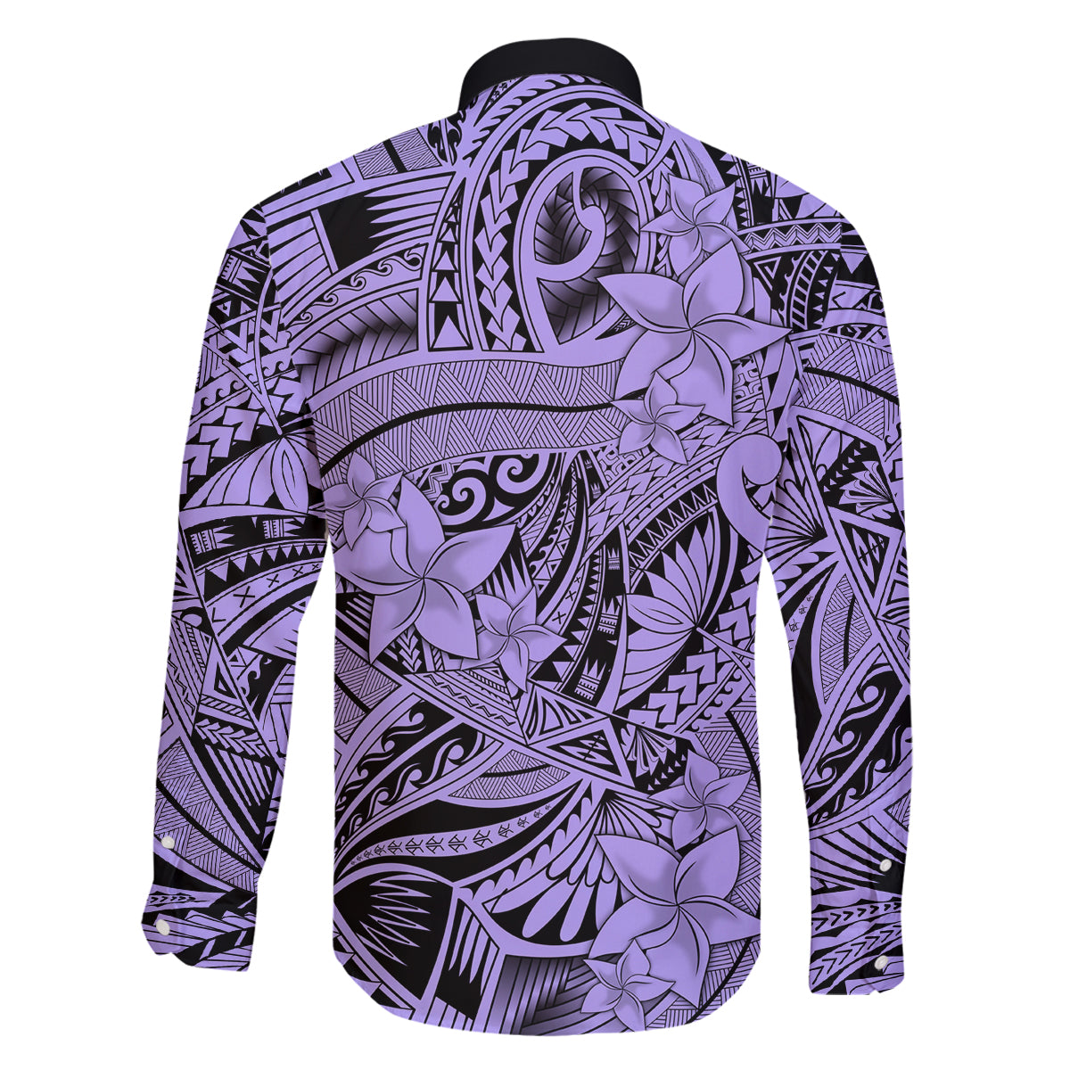 Polynesia Family Matching Summer Maxi Dress and Hawaiian Shirt Tribal Polynesian Spirit With Violet Pacific Flowers LT9 - Polynesian Pride