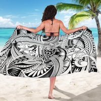 Polynesia Sarong Tribal Polynesian Spirit With White Pacific Flowers LT9 - Polynesian Pride