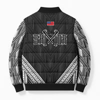 Black Samoa Tribal Chest Tattoo Bomber Puffer Jacket LT9 - Polynesian Pride