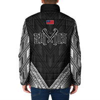 Black Samoa Tribal Chest Tattoo Padded Jacket LT9 - Polynesian Pride