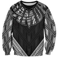 Black Samoa Tribal Chest Tattoo Sweatshirt LT9 Unisex Black - Polynesian Pride