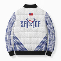 White Samoa Tribal Chest Tattoo Bomber Puffer Jacket LT9 - Polynesian Pride