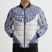 White Samoa Tribal Chest Tattoo Bomber Puffer Jacket LT9 - Polynesian Pride