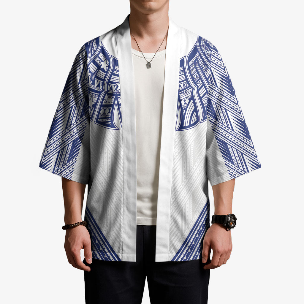 White Samoa Tribal Chest Tattoo Kimono LT9 - Polynesian Pride