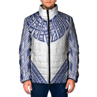 White Samoa Tribal Chest Tattoo Padded Jacket LT9 Men White - Polynesian Pride