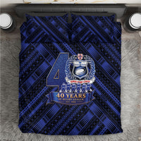 Toa Samoa 40th Anniversary Bedding Set Royal Blue Tribal LT9 Blue - Polynesian Pride