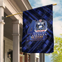 Toa Samoa 40th Anniversary Garden Flag Royal Blue Tribal LT9 House Flag Blue - Polynesian Pride