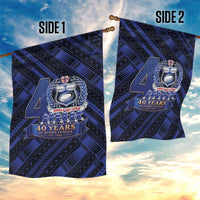 Toa Samoa 40th Anniversary Garden Flag Royal Blue Tribal LT9 - Polynesian Pride