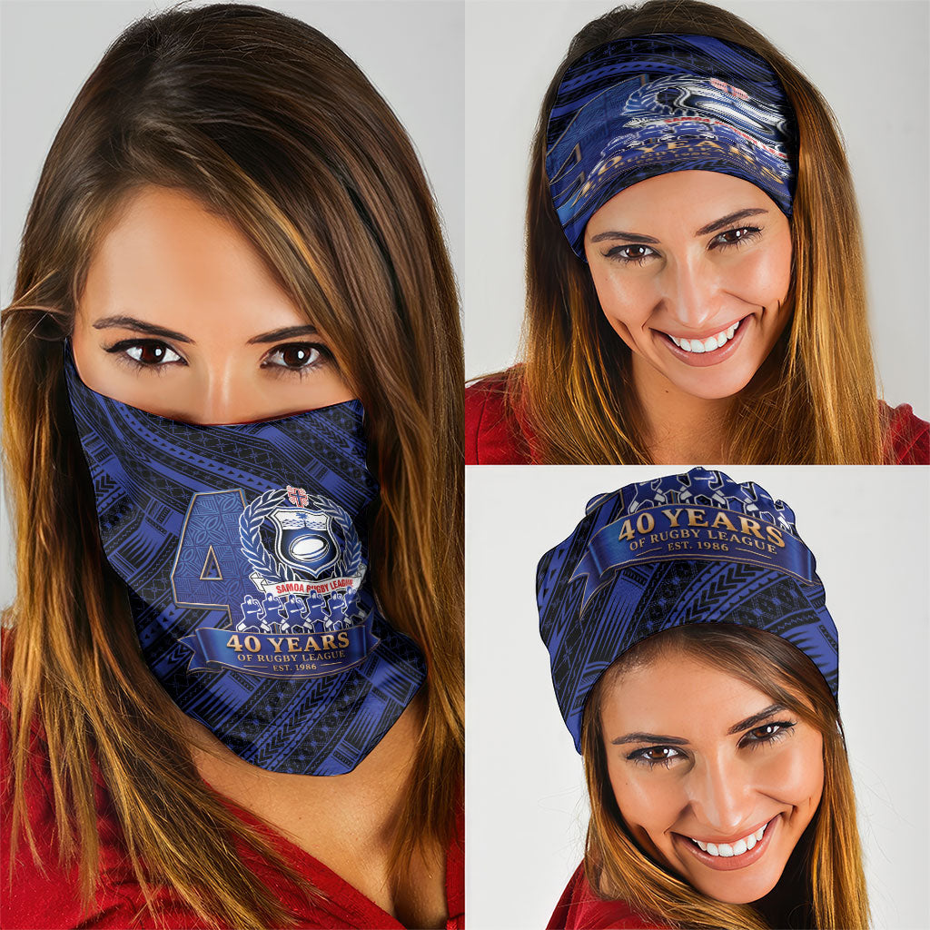 Toa Samoa 40th Anniversary Neck Gaiter Royal Blue Tribal LT9 - Polynesian Pride