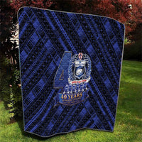 Toa Samoa 40th Anniversary Quilt Royal Blue Tribal LT9 - Polynesian Pride