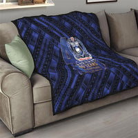 Toa Samoa 40th Anniversary Quilt Royal Blue Tribal LT9 - Polynesian Pride