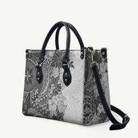 Polynesia Leather Bag Hibiscus Hawaiian Tribal Tattoo Retro Gray LT9 Gray - Polynesian Pride