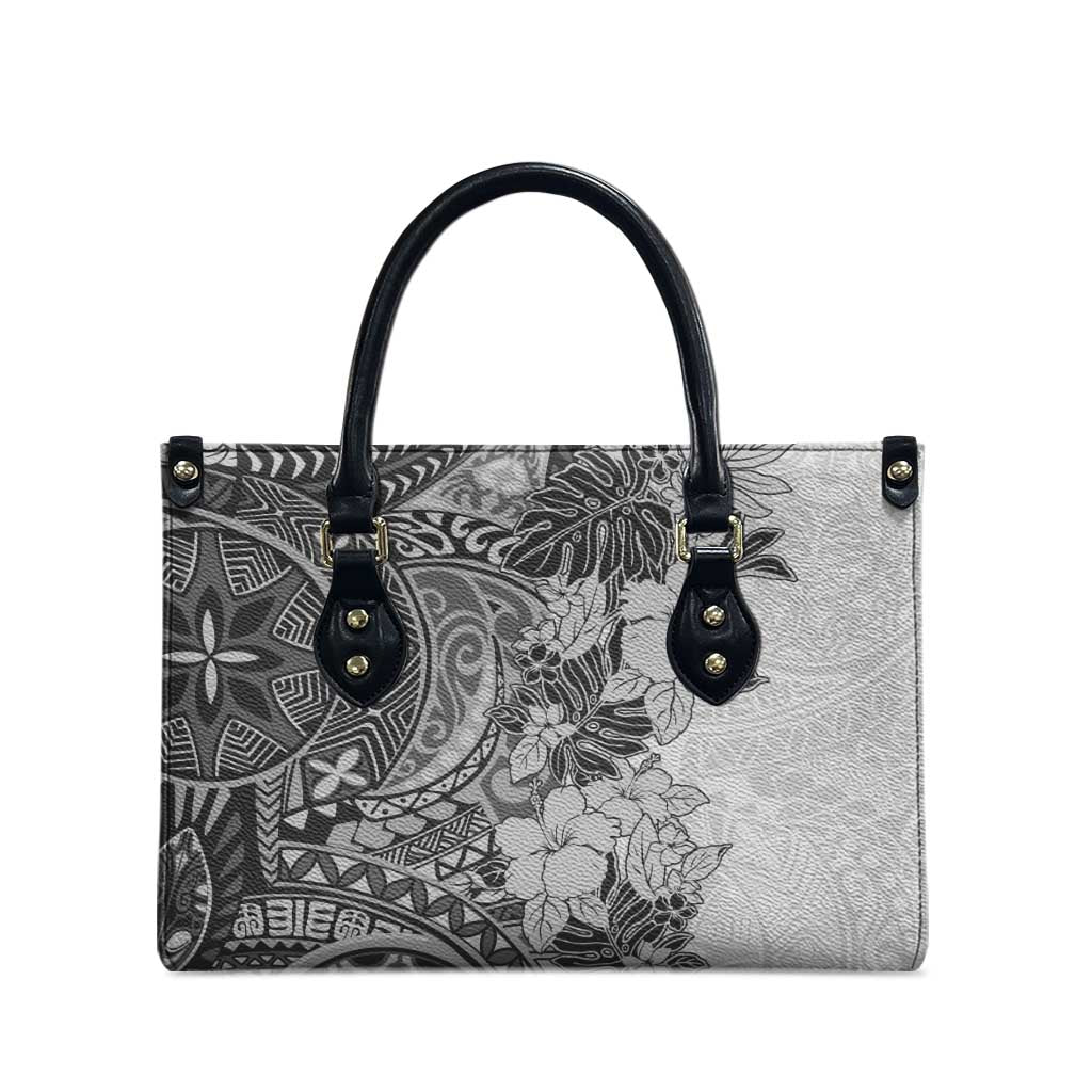 Polynesia Leather Bag Hibiscus Hawaiian Tribal Tattoo Retro Gray LT9 - Polynesian Pride