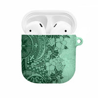 Polynesia AirPods Case Hibiscus Hawaiian Tribal Tattoo Retro Green - Polynesian Pride