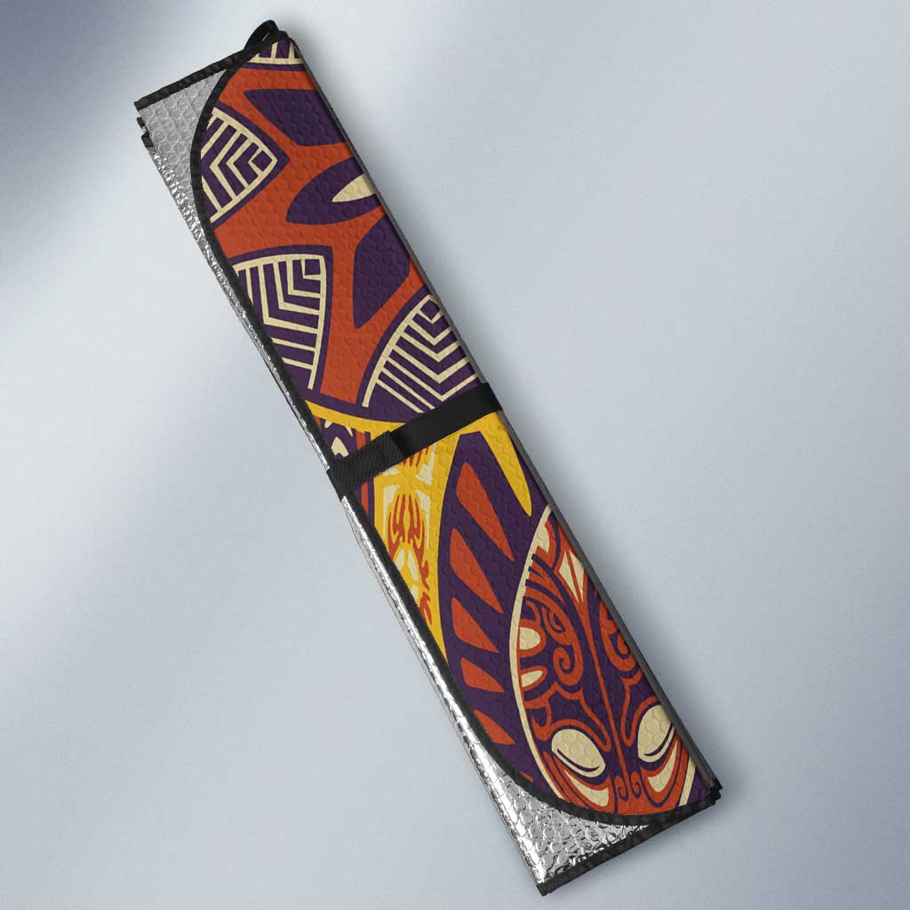 Polynesia Auto Sun Shade Hibiscus Hawaiian Tribal Tattoo Retro Tan - Polynesian Pride
