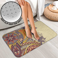 Polynesia Bathroom Set Hibiscus Hawaiian Tribal Tattoo Retro Tan - Polynesian Pride