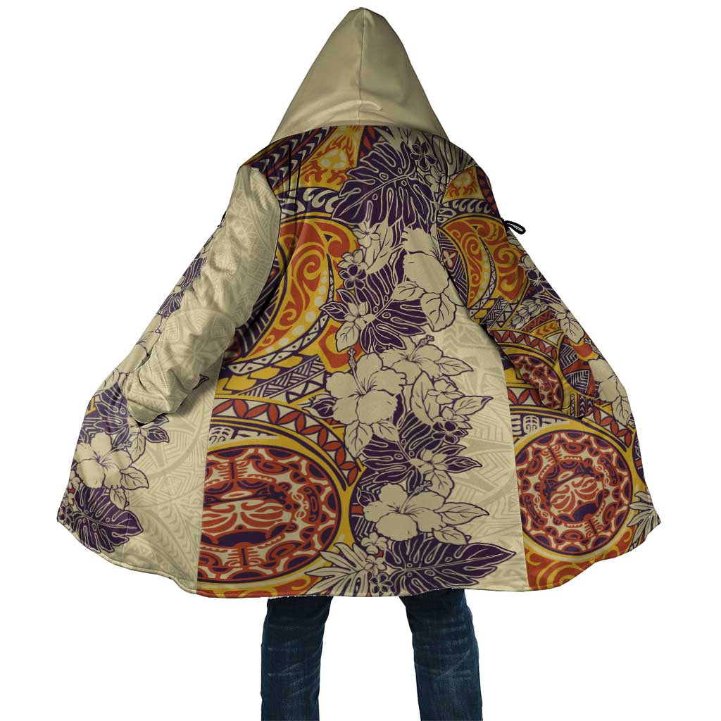 Polynesia Cloak Hibiscus Hawaiian Tribal Tattoo Retro Tan - Polynesian Pride